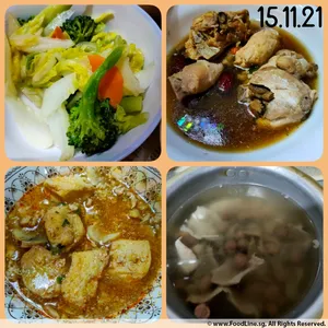 Tingkat - 3 Dishes + 1 soup/ 4 Dishes  (20 days)(Dinner)