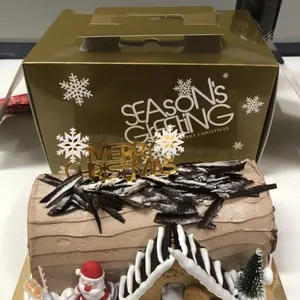 Xmas Chocolate Hazelnut Biscoff Cottage Log Cake (750g)