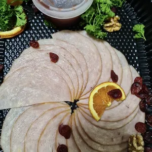 Tangy Honey Glazed Chicken Ham Platter with Cranberry Compote