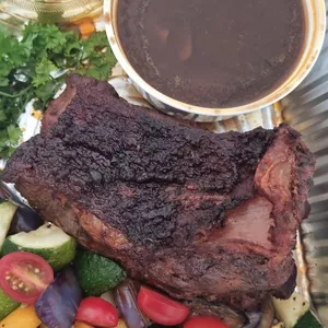 Roasted Beef Striploin with Char-Grilled Vegetables, Black Pepper Sauce (1.5kg approx.)  (Free Side 1: Signature Shepherd’s Pie (Beef) & Truffle Oil) (Free Side 2: Truffle Oil Mac & Two Cheese)