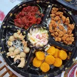 Prosperity Fortune Platter (Octopus, Breaded Scallop, Salad Prawn, Golden Chicken, Golden Money Bag)
