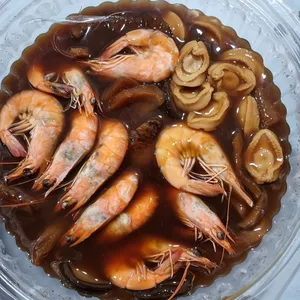 Braised Abalone, Sea Cucumber, Prawn & Mushroom
