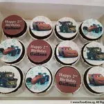 RACE TEAM BIRTHDAY CUPCAKES (Quantity: 12pcs) (Flavours: Chocolate) (Eggless: No) (Big Candles: 2) (Small Candles: 2)