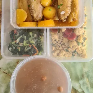 Tingkat - 3 Dishes + 1 soup/ 4 Dishes  (20 days)(Lunch)