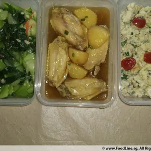 Tingkat - 3 Dishes + 1 soup/ 4 Dishes  (20 days)(Lunch)