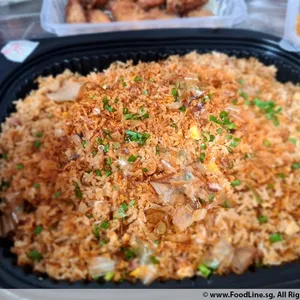 Japanese Sakura Shrimp Garlic Fried Rice with Smoked Duck