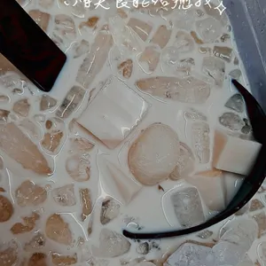 Homemade Almond Jelly with Longan