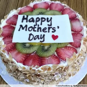 Mixed Fresh Fruit Flan (Size: 6" (4 - 6 pax)) (Qty of Big Candles: 4) (Qty of Small Candles: 0)