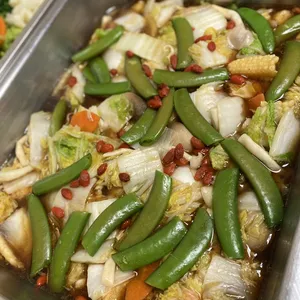 Braised Egg Beancurd and Vegetables in Silky Egg Gravy