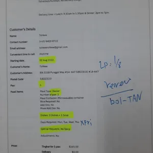 Dinner Tingkat (20 Days, 3 Dishes + Soup OR 4 Dishes) (1 pax only)