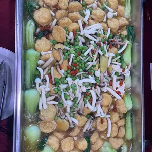 Egg Beancurd with Mushroom and Seow Bai Chye