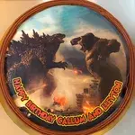 Godzilla Vs Kong (Size: 7 inch) (Flavours: Vanilla) (Big candles: None) (Small candles: 9) (Message on Complimentary Gift Card: No) (Message on Cake (Short & Sweet): Yes (do write the message in the ordering form, under comments box))