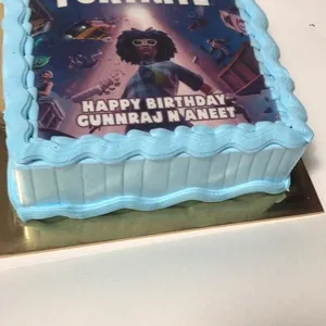 Fortnite Day (eggless) (Size: 7 inch) (Flavours: Chocolate) (Big candles: 1) (Small candles: 2) (Message on Complimentary Gift Card: No) (Message on Cake (Short & Sweet): No)