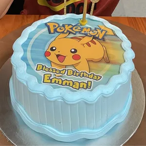 Pokemon Birthday (Size: 7 inch) (Flavours: Chocolate) (Big candles: 9) (Small candles: 9) (Message on Complimentary Gift Card: Yes (do write the message in the ordering form, under comments box)) (Message on Cake (Short & Sweet): Yes (do write the message in the ordering form, under comments box))