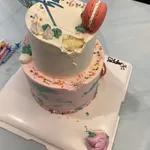 Astrid Watercolour Cake (Size: 4" + 6" Double Tier) (Flavour: Rose Lychee)