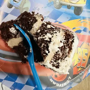 Cars Birthday (Size: 9 inch) (Flavours: Chocolate) (Big candles: 2) (Small candles: None) (Message on Complimentary Gift Card: No) (Message on Cake (Short & Sweet): Yes (do write the message in the ordering form, under comments box))