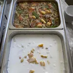 Silken tofu topped golden Enoki mushroom 金针菇豆腐