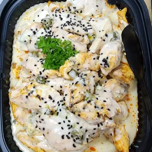 Baked Snapper Fillet, Lemon Caper Cream
