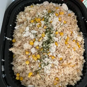 蟹肉干贝炒沙茶饭 Wok Fry Rice with Crabmeat & Scallop w Shacha Sauce