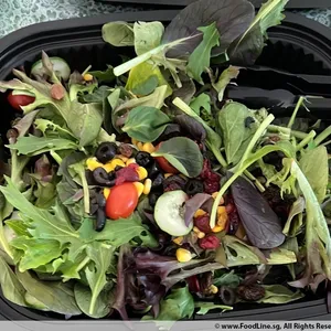 Mesclun (Cherry Tomato, Sweet Corn, Olives, Capsicum, Kidney Bean, Japanese Cucumber, Served with Italian Dressing, Honey Lemon)