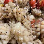 Flower squid with rainbow pepper