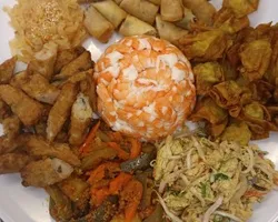 Fortune Treasure Cold Platter (Jelly Fish, Prawn Cocktail, Crispy Spring Roll, Achar, Fried Wanton, CrabMeat) | Customer Photo | Spice Village Catering