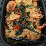 燕麦片辣椒炒白虾Wok Fry Prawns with Oatmeal and Chilli Padi