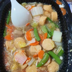 Braised Egg Beancurd and Vegetables in Silky Egg Gravy