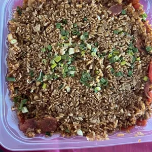 Chinese Sausage Fried Rice with Dried Shrimp