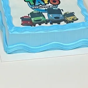 Little Bus Birthday (Size: 9 inch) (Flavours: Chocolate) (Big candles: None) (Small candles: 3) (Message on Complimentary Gift Card: No) (Message on Cake (Short & Sweet): Yes (do write the message in the ordering form, under comments box))