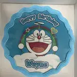 Doremon Birthday (Size: 9 inch) (Flavours: Chocolate) (Big candles: None) (Small candles: 9) (Message on Complimentary Gift Card: No) (Message on Cake (Short & Sweet): Yes (do write the message in the ordering form, under comments box))