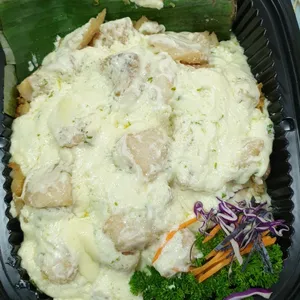 Grilled Fish with Cream Corn Sauce