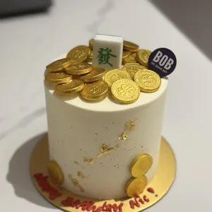 Lucky FA Fortune Mahjong Mini Cake (Size: 4" diameter petite mini cake) (Flavour: Signature Pandan Ondeh Ondeh Cake)