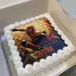Spiderman Cake (Size: 7 inch) (Flavours: Cookies and cream) (Big candles: 3) (Small candles: None) (Message on Complimentary Gift Card: No) (Message on Cake (Short & Sweet): Yes (do write the message in the ordering form, under comments box))