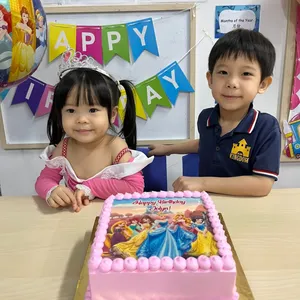 Princess Birthday (Size: 7 inch) (Flavours: Vanilla) (Big candles: None) (Small candles: 3) (Message on Complimentary Gift Card: No) (Message on Cake (Short & Sweet): Yes (do write the message in the ordering form, under comments box))