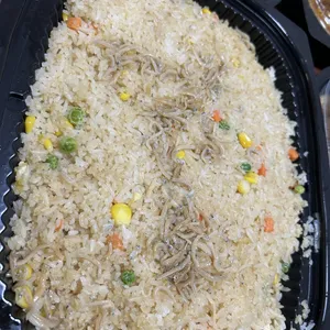 Signature Wok-Fried Egg Rice with Silver Fish