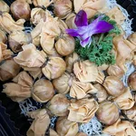 Golden Seafood Pocket with Oriental Dip