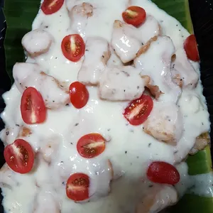 Baked Fish with Sweet Basil Cream