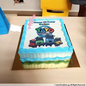 Little Bus Birthday (Size: 7 inch) (Flavours: Vanilla) (Big candles: None) (Small candles: 3) (Message on Complimentary Gift Card: No) (Message on Cake (Short & Sweet): Yes (do write the message in the ordering form, under comments box))