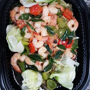 Prawn with Golden Mushrooms