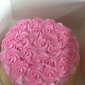1x Rosette Pink @$38.9 (Size : 7 Inch (7-10 pax)) (Flavours : Chocolate) (Eggless: Yes) (Big Candles : 1) (Small Candles : 6)