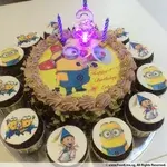 1x Minion Assemble @$78.9 (Size : Classic (7 Inch Cake + 12 Cupcakes)) (Eggless? : No) (Big Candles : 3) (Small Candles : 5)