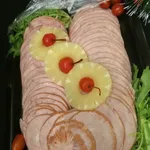 Honey Pineapple Baked Ham Served with Apple Sauce