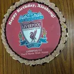 1x LIVERPOOL (*Price from $58.90 onward) @$58.9 (Size : 9 Inch (12-18 pax)) (Flavours : Chocolate) (Eggless : No) (Big Candles : 3) (Small Candles : 4)
