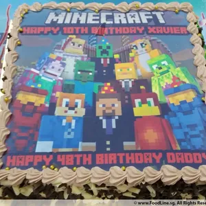 1x MINECRAFT FAMILY @$58.9 (Size : 9 Inch (12-18 pax)) (Flavours: Chocolate) (Eggless: No) (Big Candles : 1) (Small Candles : 1)
