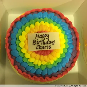 1x Rainbow Wonderland @$45.9 (Size : 9 Inch (12-18 pax) +$19.00) (Big Candles : 6) (Small Candles : 6)