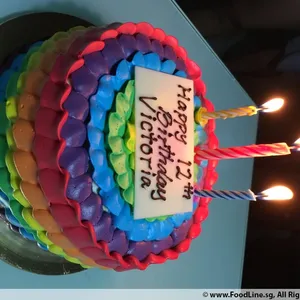 1x Rainbow Wonderland @$45.9 (Size : 7 Inch (7-10 pax)) (Big Candles : 1) (Small Candles : 2)