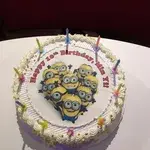 1x ME BIRTHDAY @$58.9 (Size : 10.5 Inch (20-28 pax) +$19.00) (Flavours : Strawberry) (Eggless : No) (Big Candles : 9) (Small Candles : 1)