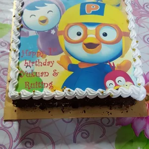 1x PORORO BIRTHDAY @$58.9 (Size : 9 Inch (12-18 pax)) (Flavours : Blackforest) (Big Candles : 2) (Small Candles : 2)