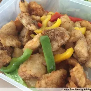 Golden Fish Fillet with Plum Sauce